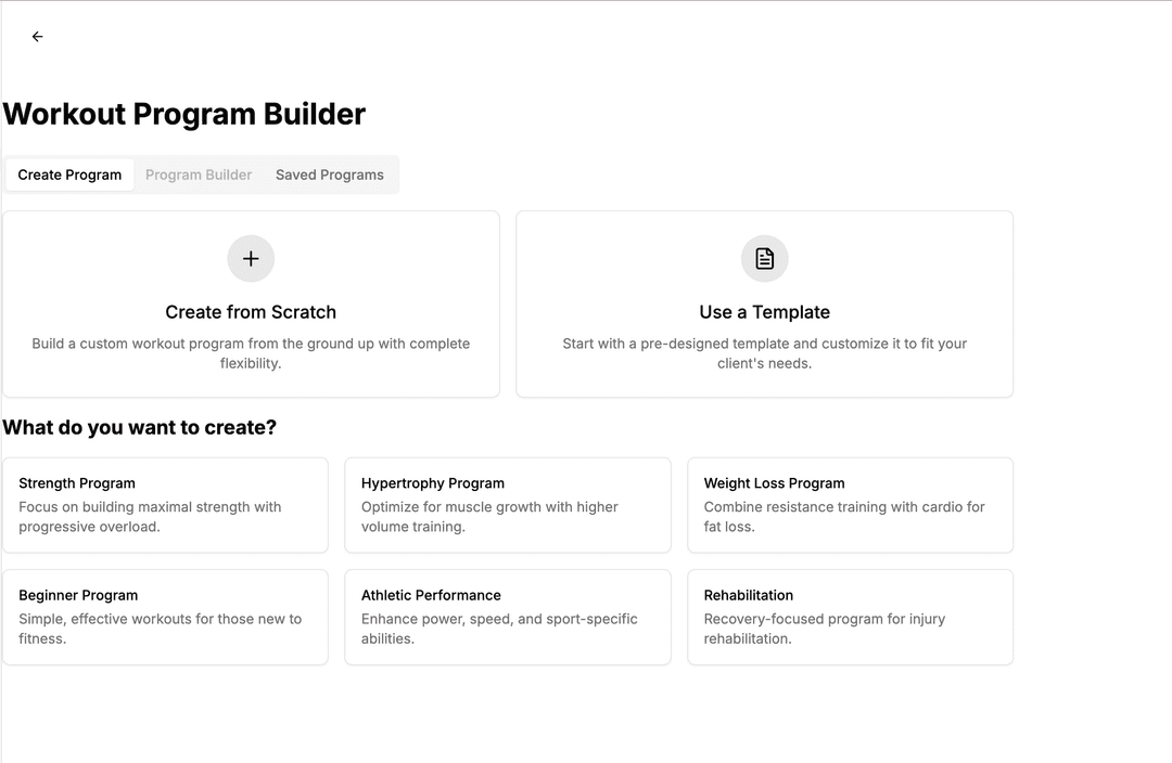 Workout Program Builder